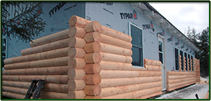 Siding application in progress